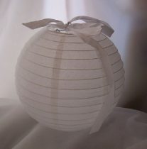 lampion gömb 25 cm-es, szalag nélkül (fehér)
