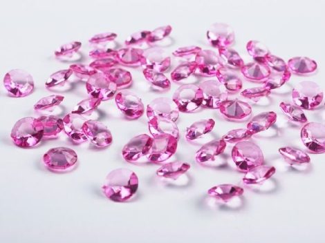 gyémánt dekorkő rózsaszín (100 db), 1,2 cm