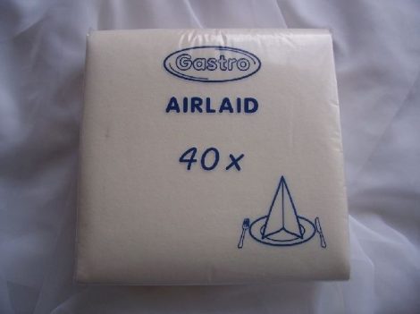 Textil hatású, fehér szalvéta (40*40) -50 db