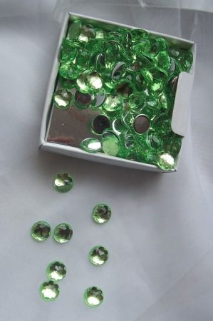 tükrös gyémánt dekorkő világoszöld (100 db)