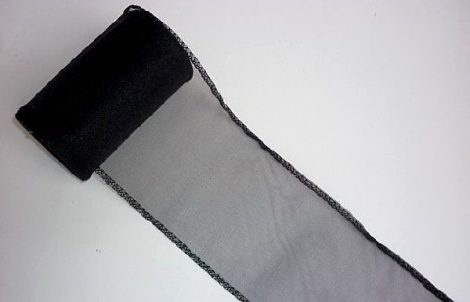 fekete 11 cm * 10 m organza