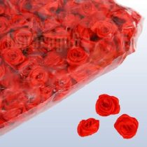 szatén rózsafej 1,2 cm, piros (50 db) 