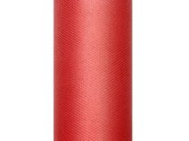 tüll dekoranyag, piros (007)- 30 cmx9 m, puha