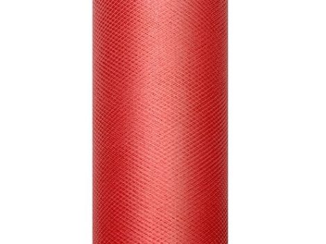 tüll dekoranyag, piros (007)- 30 cmx9 m, puha