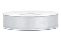 1,2 cm-s szatén szalag (25 m) világos ezüst (018)