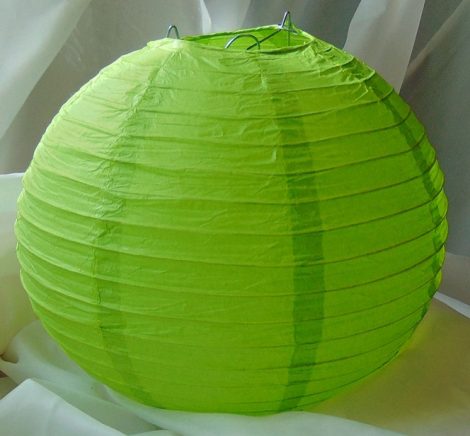 papír lampion gömb, 20 cm-es, zöld
