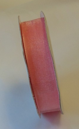 organza szalag 0,6 cm x 22,86 m,púderrózsaszín (177)