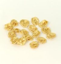 szatén rózsafej 1,2 cm, arany (90 db)