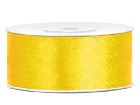 2,5 cm-s szatén szalag (25 m) sárga (084c)