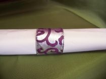 szalvétagyűrű inda mintás, lila-ezüst (10 db/cs)