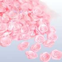 szatén rózsafej 2,5 cm-es (50 db) rózsaszín