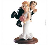 esküvői tortadísz, hátán cipelős (14 cm)-305174