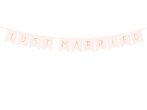 Just Married felirat, banner rózsaszín, 15 x 155 cm 