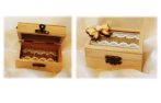 vintage esküvői gyűrűtartó dobozka (9*5*5 cm), masnis