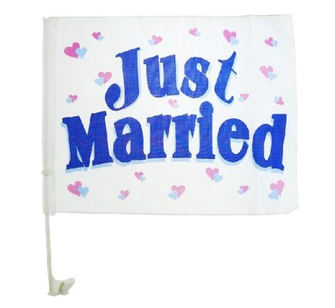 just married textil zászló-((40x30 cm)