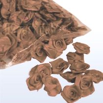 szatén rózsafej 2,5 cm-es (50 db) barna