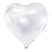 Szív alakú, fehér fólia lufi (45 cm)