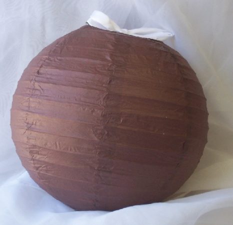 papír lampion gömb, 25 cm-es, barna