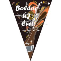 Boldog Új Évet ! zászlófüzér, pezsgős