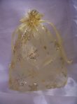 organza tasak arany, csillagos (20*14 cm)- 24 db