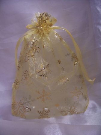 organza tasak arany, csillagos (20*14 cm)- 24 db